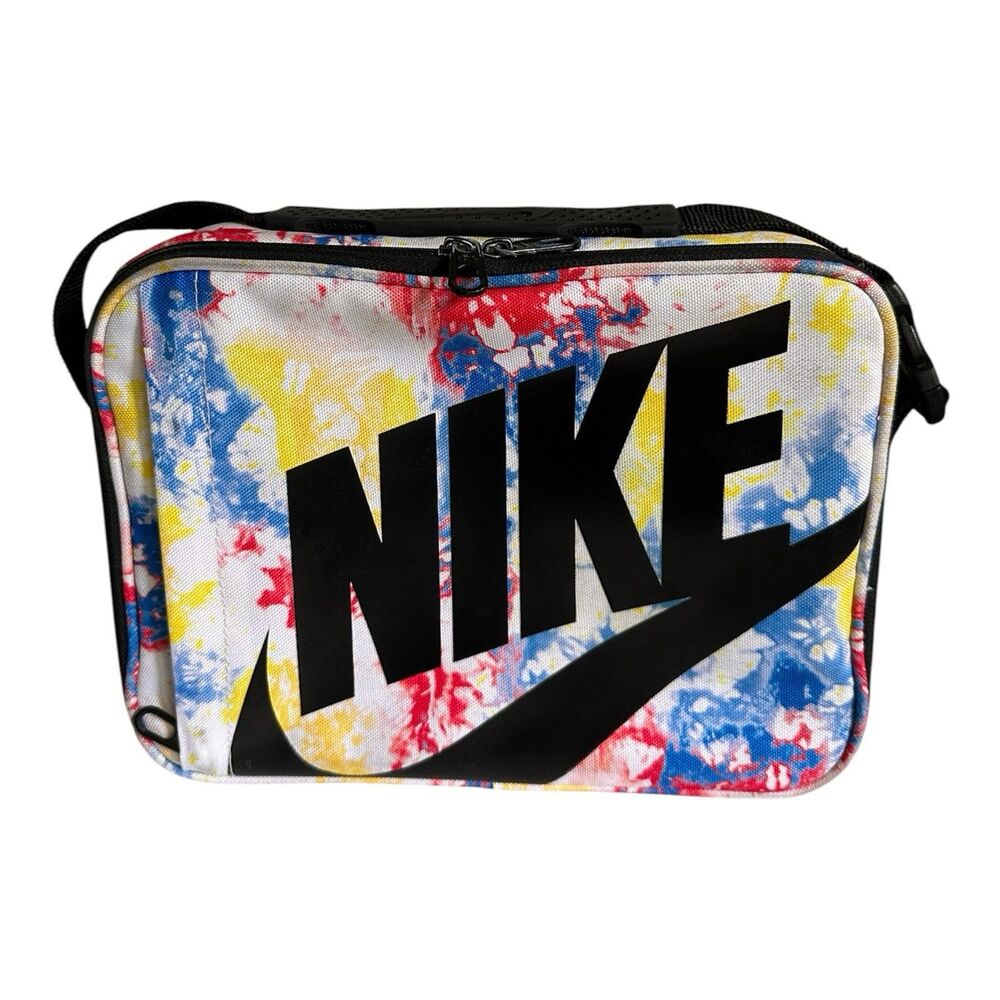 Nike Graphic Molded Hard Shell Insulated Lunch Box Bag Multi Color Tie Dye